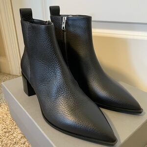 Black Leather Ankle Boots